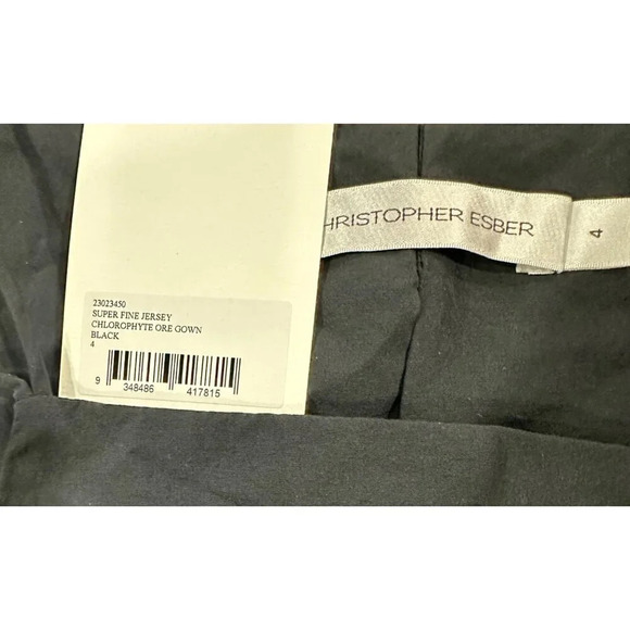 CHRISTOPHER ESBER Chlorophyte Ore Gown in Black 0 New Womens sheer Long Dress - Picture 8 of 13